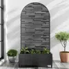 Hivvago 35" Black Metal Indoor Outdoor Rectangular Planter Box In Black