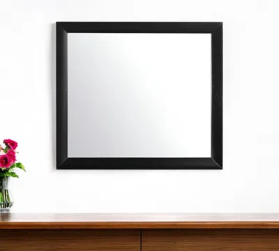 Hivvago 35" Black Wood Framed Accent Mirror
