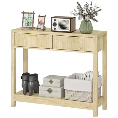 Hivvago 35" Entryway Console Table With Drawer And Shelf