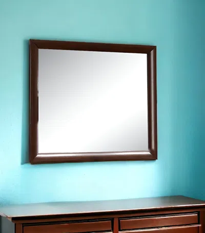 Hivvago 35" Espresso Wood Framed Mounted Dresser Mirror In Brown