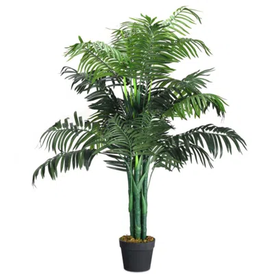 Hivvago 3.5 Feet Artificial Areca Palm Decorative Silk Tree With Basket In Green