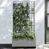 Hivvago 35" Gray Metal Indoor Outdoor Rectangular Planter Box In Gray