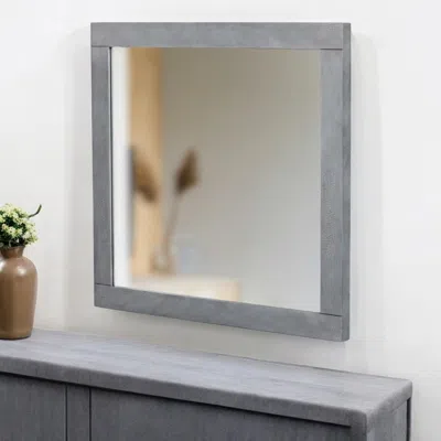 Hivvago 35" Gray Wood Framed Accent Mirror