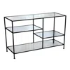 Hivvago 35 Inch Plant Stand Console Table, 4 Shelves, Rectangular Top, Black Metal In Metallic