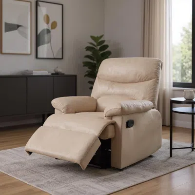 Hivvago 35" Light Brown Microfiber Manual Recliner