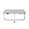 Hivvago 35" Light Gray And Silver Metallic Wood And Stainless Steel Square Coffee Table In Silver
