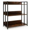 Hivvago 3/5-tier Industrial Bookshelf Storage Shelf Display Rack With Adjustable Shelves-3-tier