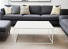 Hivvago 35" White And Silver Wood And Metal Square Frame Coffee Table In White
