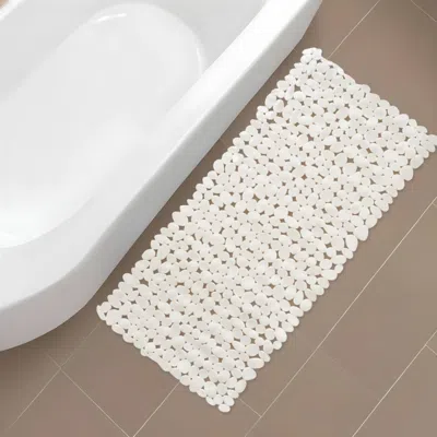 Hivvago 35" White Spa Pebbles Non Slip Bathtub Mat