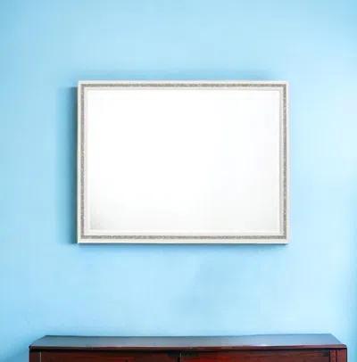 Hivvago 35" White Wood Framed Mounted Dresser Mirror