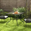 Hivvago 35 X 35 Inch Patio Dining Table With 1.5" Umbrella Hole (umbrella Not Included)