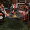 Hivvago 35.5 Feet Patio Fire Pit Dining Table With Cooking Bbq Grate