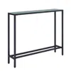 Hivvago 36" Black And Metal Mirrored Glass Console Table In Multi