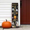 Hivvago 36" Black Gold Orange And Purple Solid Wood Happy Halloween Halloween Ghost Porch Sign In Black