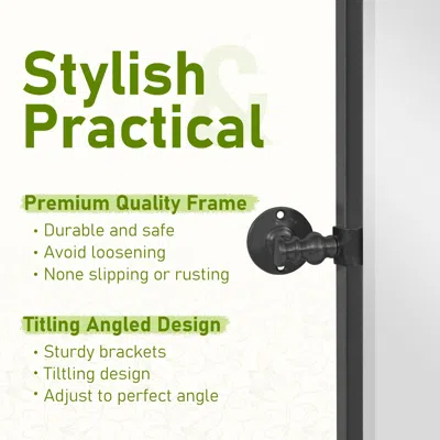 Hivvago 36" Black Iron Framed Bathroom Vanity Mirror