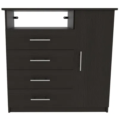 Hivvago 36" Black Manufactured Wood Four Drawer Combo Dresser