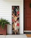Hivvago 36" Black Red And Green Christmas Reindeer Solid Wood Porch Sign In Black
