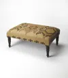 Hivvago 36" Brown Linen Footstool Ottoman In Multi