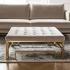 Hivvago 36" Champagne Polyester Tufted Cocktail Ottoman In Gray
