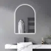Hivvago 36" Clear Lighted Arch Unframed Bathroom Vanity Mirror In White