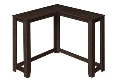 Hivvago 36" Espresso Solid Wood Distressed Corner Console Table In Black