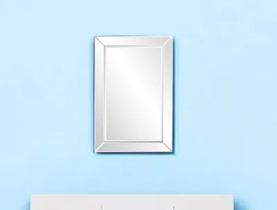 Hivvago 36" Glass Framed Accent Mirror In White