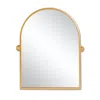 Hivvago 36" Gold Arch Metal Framed Standing Mirror In White