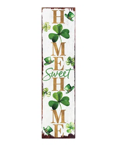 Hivvago 36" Gold Green And White Solid Wood Home Sweet St Patrick's Day Porch Sign In Multi