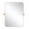 Hivvago 36" Gold Metal Framed Standing Mirror In Orange