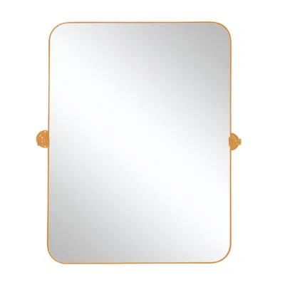 Hivvago 36" Gold Metal Framed Standing Mirror In Orange