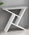 Hivvago 36" Gray And White Abstract Console Table With Shelves In Gray