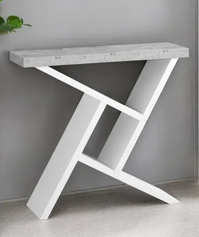 Hivvago 36" Gray And White Abstract Console Table With Shelves