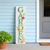 Hivvago 36" Green And White Garden Solid Wood Porch Sign In White