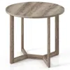 Hivvago 36 Inch Round Wood Dining Table For 2-4 People With Wing-shaped Pedestal Base