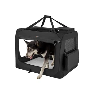 Hivvago 36 Inches Collapsible Soft Dog Crate In Black