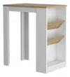 Hivvago 36" Natural And White Wood Kitchen Island With Storage In White