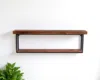 Hivvago 36" Set Of Two Black And Brown Wood And Metal Two Level Accent Shelf In Brown