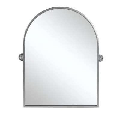Hivvago 36" Silver Arch Metal Framed Standing Mirror In Gray