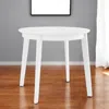 Hivvago 36" White Wood Round Top Dining Table In White