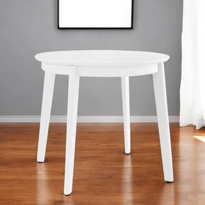 Hivvago 36" White Wood Round Top Dining Table