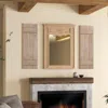 Hivvago 36 X 11 Inch Farmhouse Paulownia Wood Window Shutters Set Of 2 For Windows-light Brown