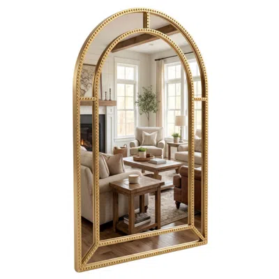 Hivvago 36 X 24 Inch Decorative Mirror With Beaded Frame For Living Room