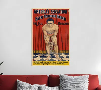 Hivvago 36" X 54" Houdini In Handcuffs Vintage Magic Poster Wall Art In Multi