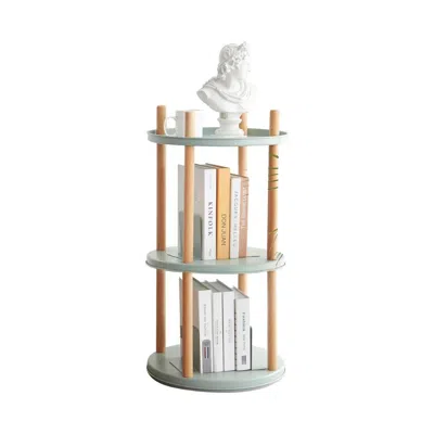 Hivvago 360 Degree Rotating 3 Tier Bookshelf In Neutral