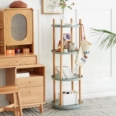 Hivvago 360 Degree Rotating Bookshelf With Large-capacity Storage In Multi