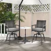 Hivvago 360 Degree Swivel Bar Stool Set Of 2 With Metal Frame And Pe Rattan Backrest-black