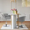 Hivvago 360 Degree Swivel Makeup Stool Accent Chair With Round Back And Metal Base-gray