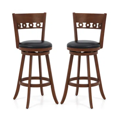 Hivvago 360° Swivel Bar Stools With Solid Rubber Wood Frame - Upholstered Counter Stools For Kitchen & Dinin In Multi