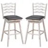 Hivvago 360â° Swivel Bar Stools With Rubber Wood Frame And Ergonomic Backrest And Footrest-25 Inches