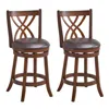 Hivvago 360â° Swivel Counter Height Chairs With Pu Leather Cushioned Seat And Footrests-26 Inches